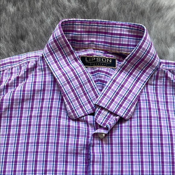 Purple Checkered Men's Shirt - Picture 2 of 12